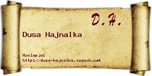 Dusa Hajnalka névjegykártya